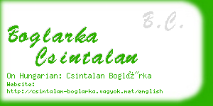 boglarka csintalan business card